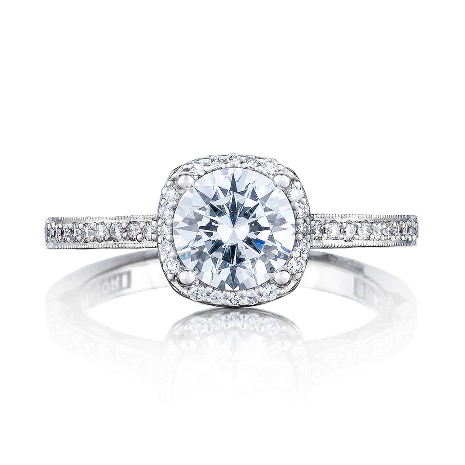 Sculpted Crescent | Round Bloom Engagement Ring 49CUP65