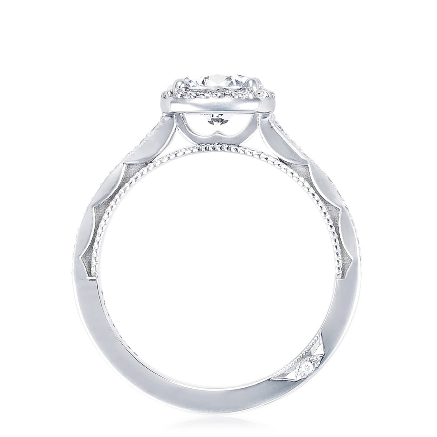 Sculpted Crescent | Round Bloom Engagement Ring 49CUP65