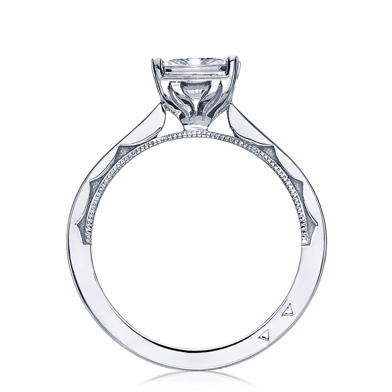 Sculpted Crescent | Princess Solitaire Engagement Ring 50PR6