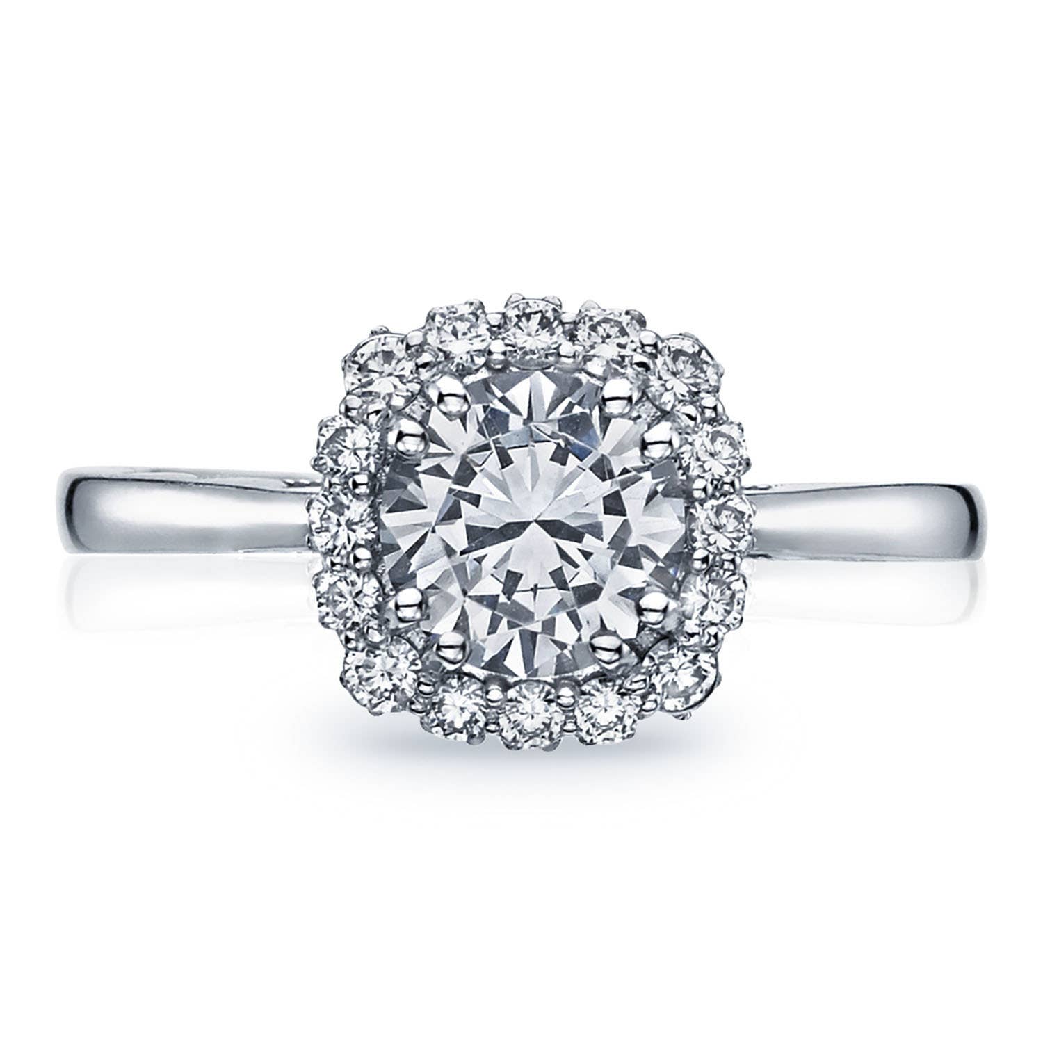 Sculpted Crescent | Round with Cushion Bloom Engagement Ring 55-2CU65