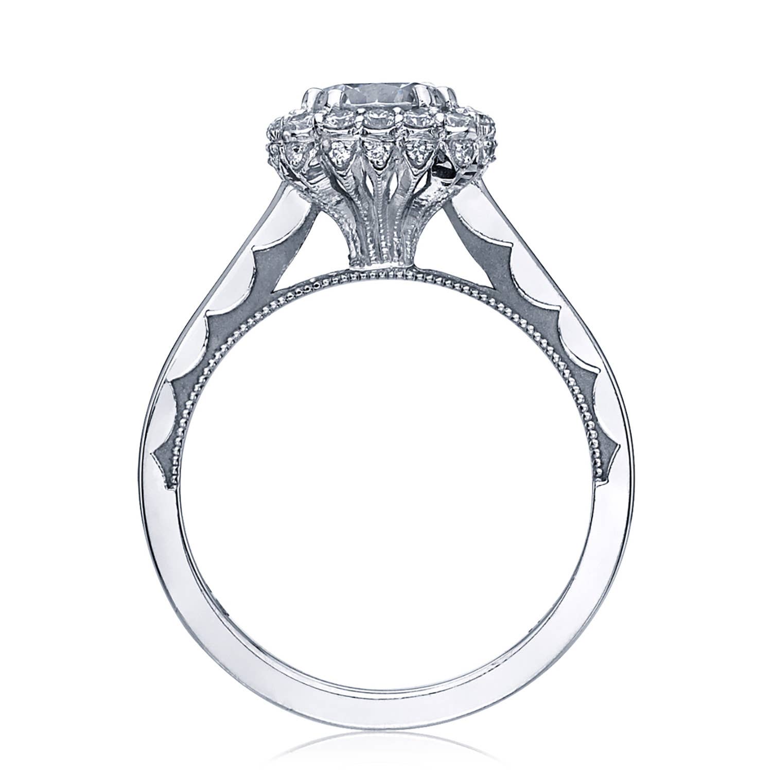 Sculpted Crescent | Round with Cushion Bloom Engagement Ring 55-2CU65