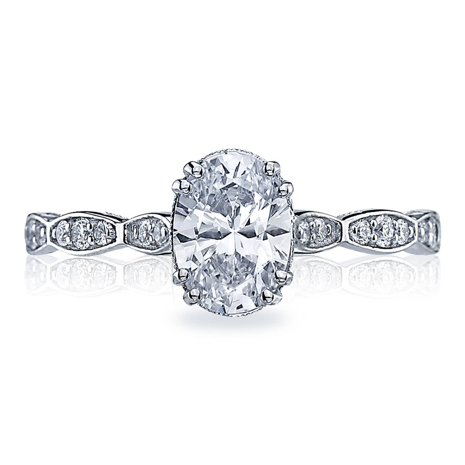 Sculpted Crescent | Oval Solitaire Engagement Ring 57-2OV75X55