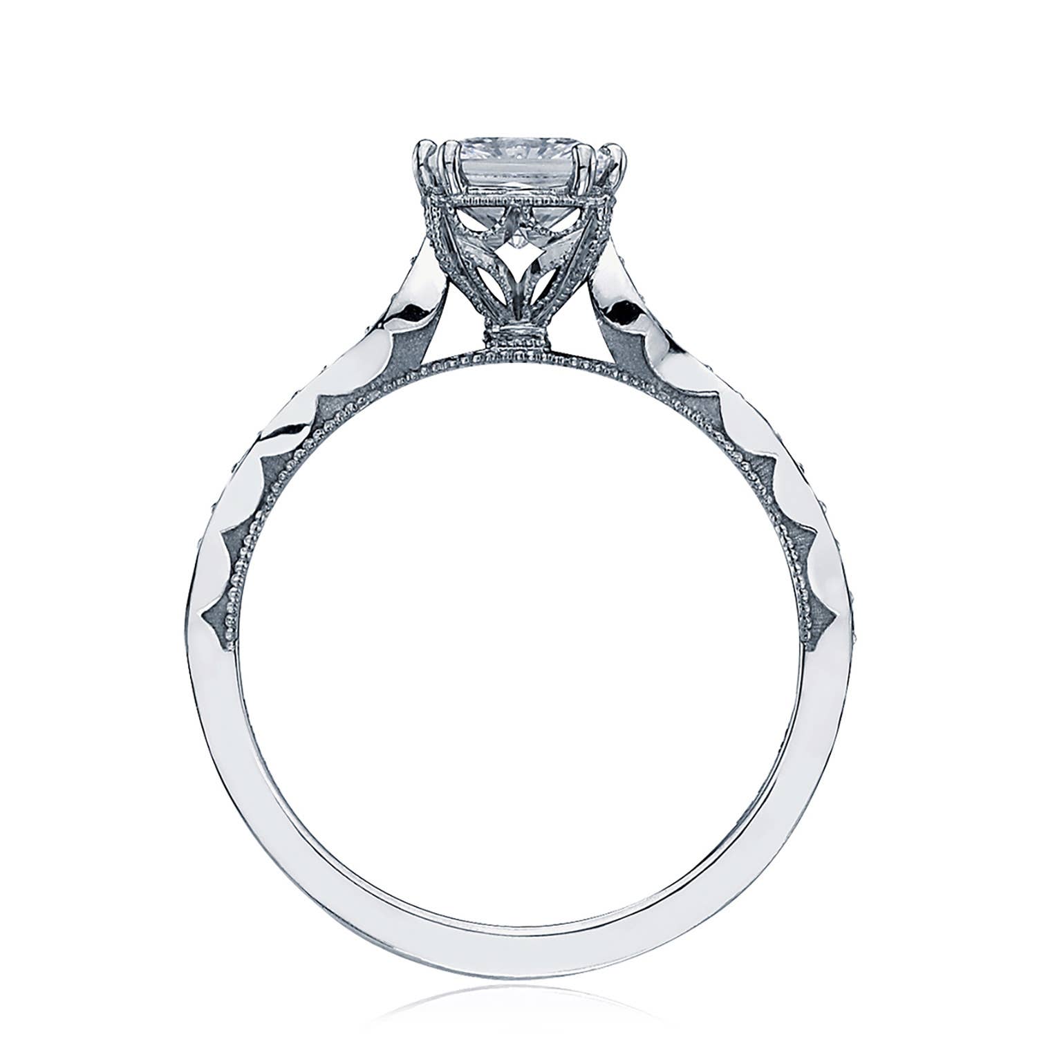Sculpted Crescent | Princess Solitaire Engagement Ring 57-2PR55