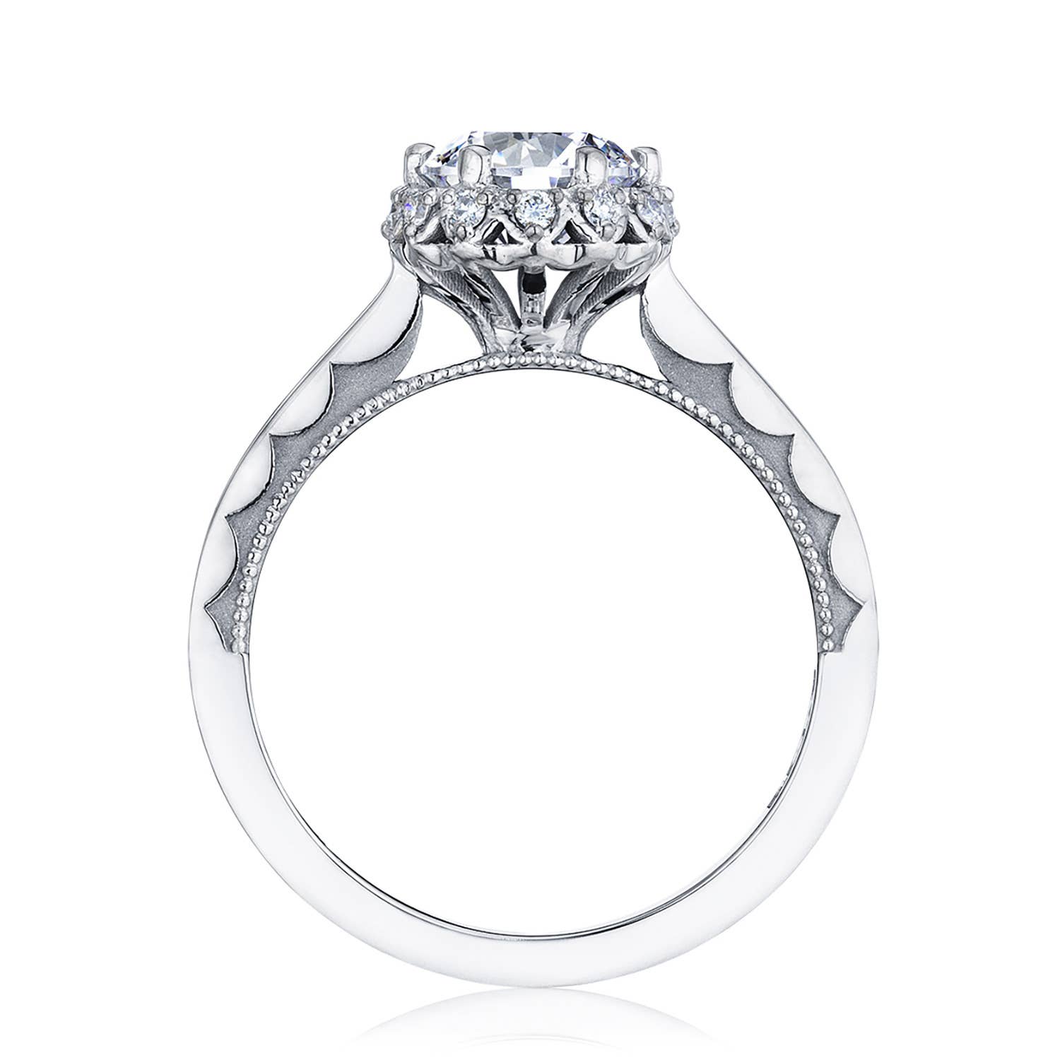 Sculpted Crescent | Round Bloom Engagement Ring 59-2RD65