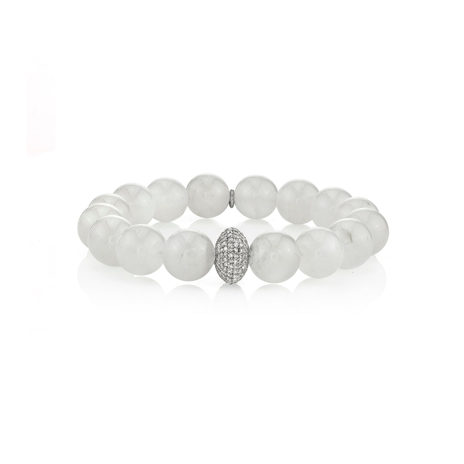 Moonstone Bracelet With Diamond Donut - 12mm  B0000535 - TBird