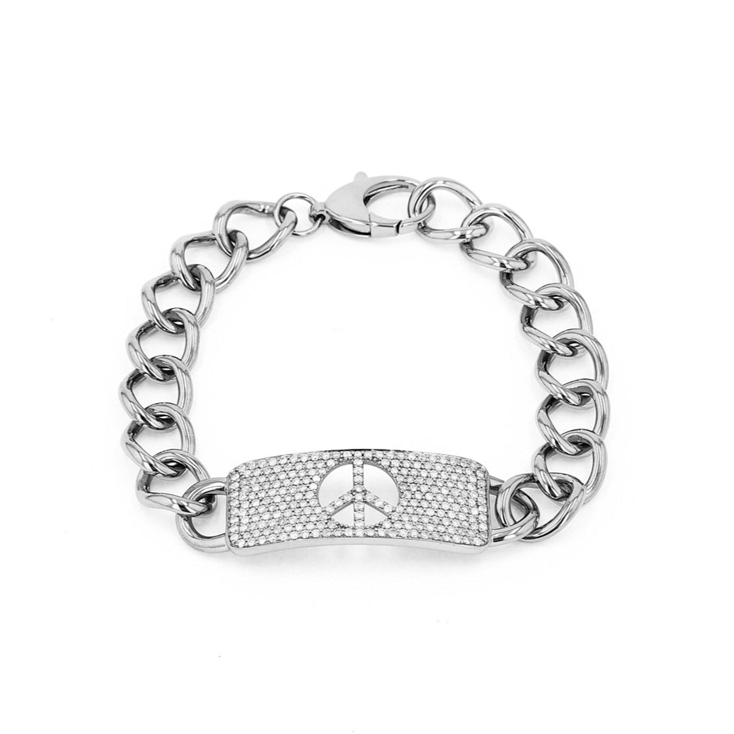 Peace is the Answer Diamond ID Bracelet  B0003031 - TBird