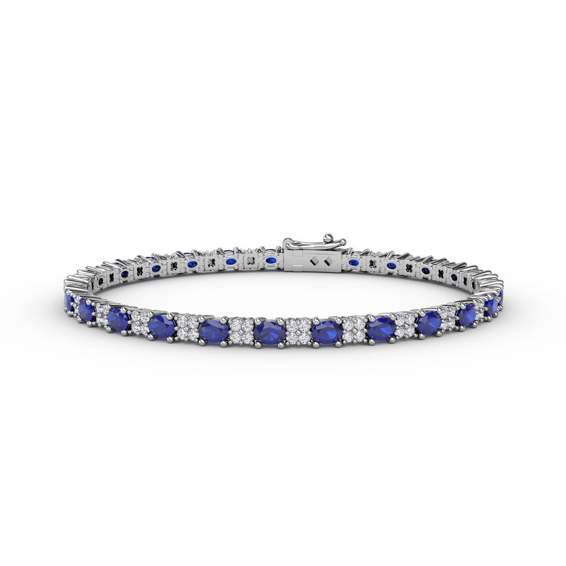 Alternating Sapphire and Diamond Bracelet B1489S - TBird