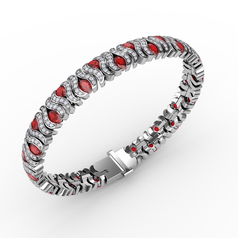 Wave Ruby and Diamond Bracelet B1492R - TBird