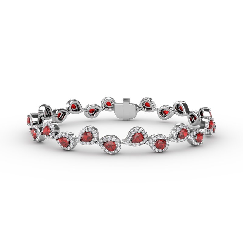 Decorated Ruby and Diamond Bracelet B1601R - TBird