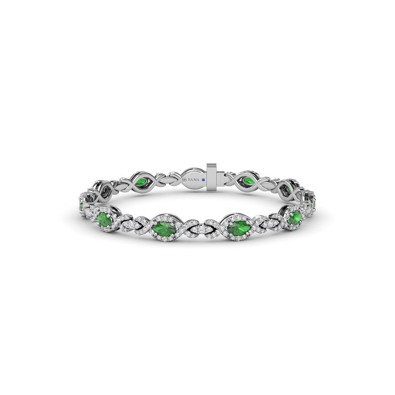 Love Knot Emerald and Diamond Bracelet B1884E - TBird