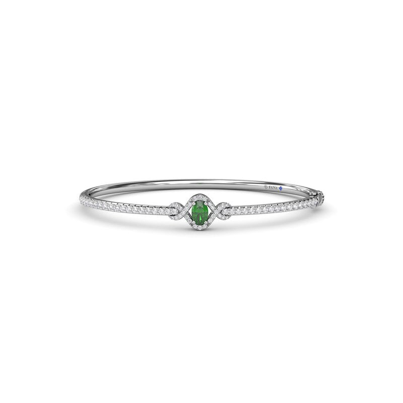 Love Knot Emerald and Diamond Bangle Bracelet BB1884E - TBird