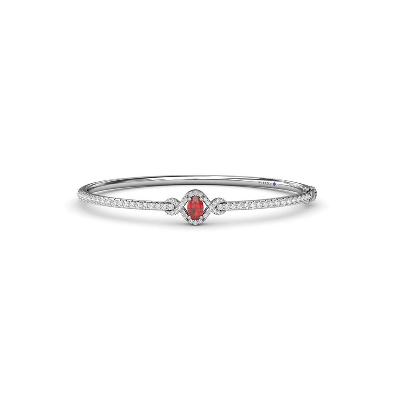 Love Knot Ruby and Diamond Bangle Bracelet BB1884R - TBird
