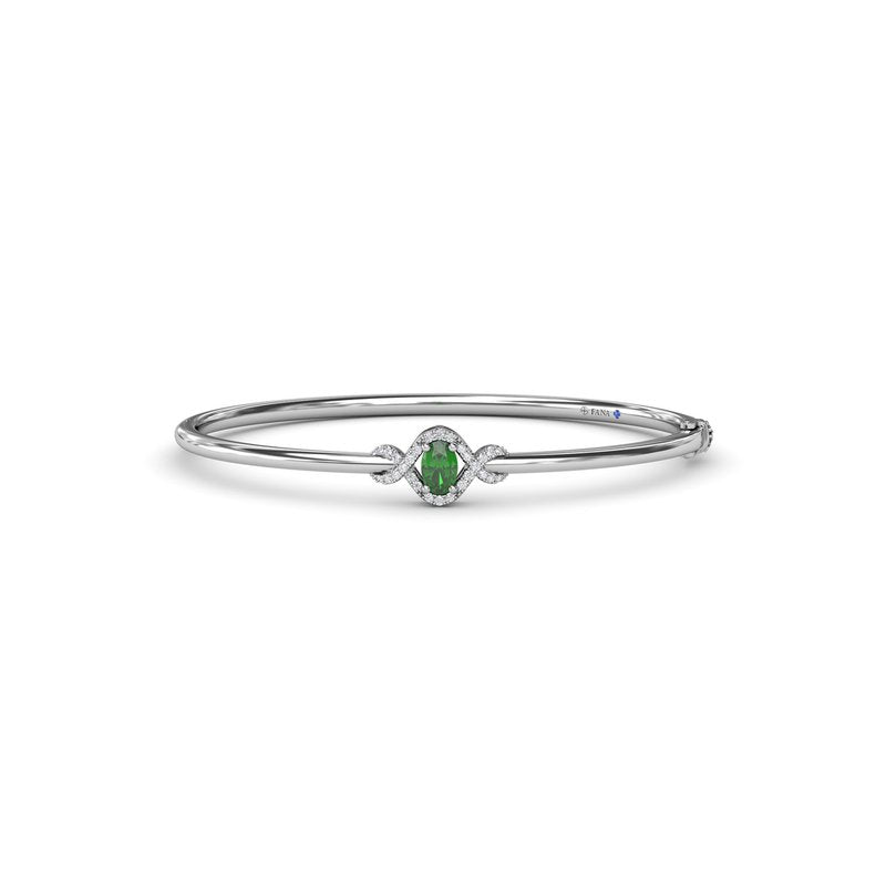 Love Knot Emerald and Diamond Bangle Bracelet BB1885E - TBird