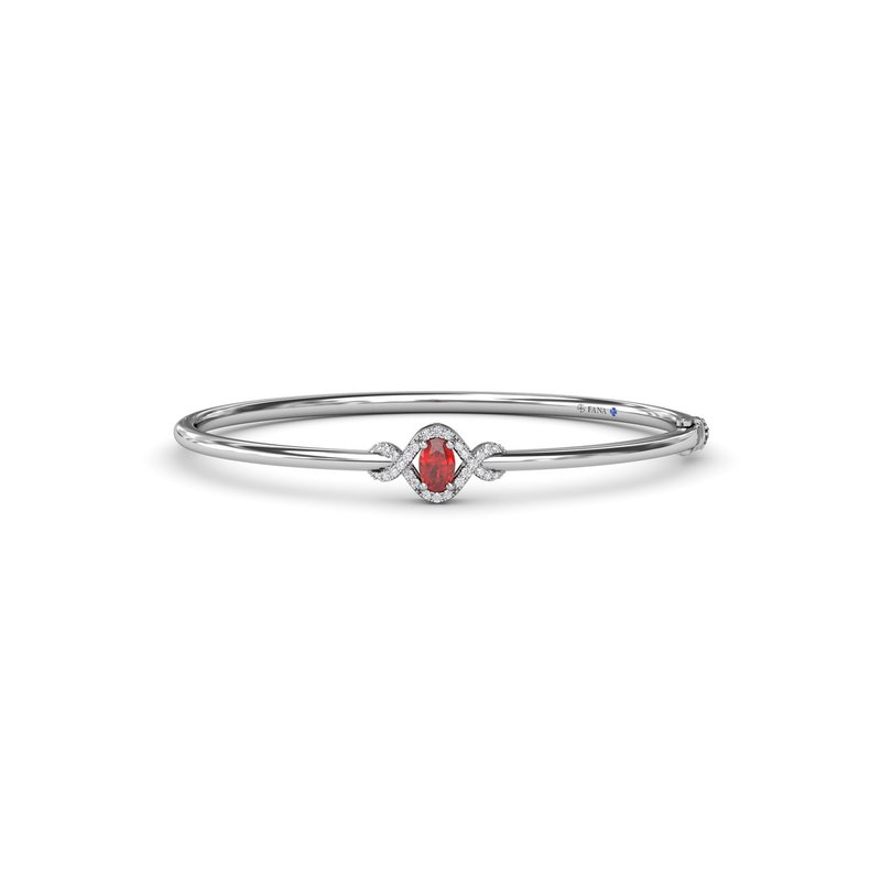 Love Knot Ruby and Diamond Bangle Bracelet BB1885R - TBird