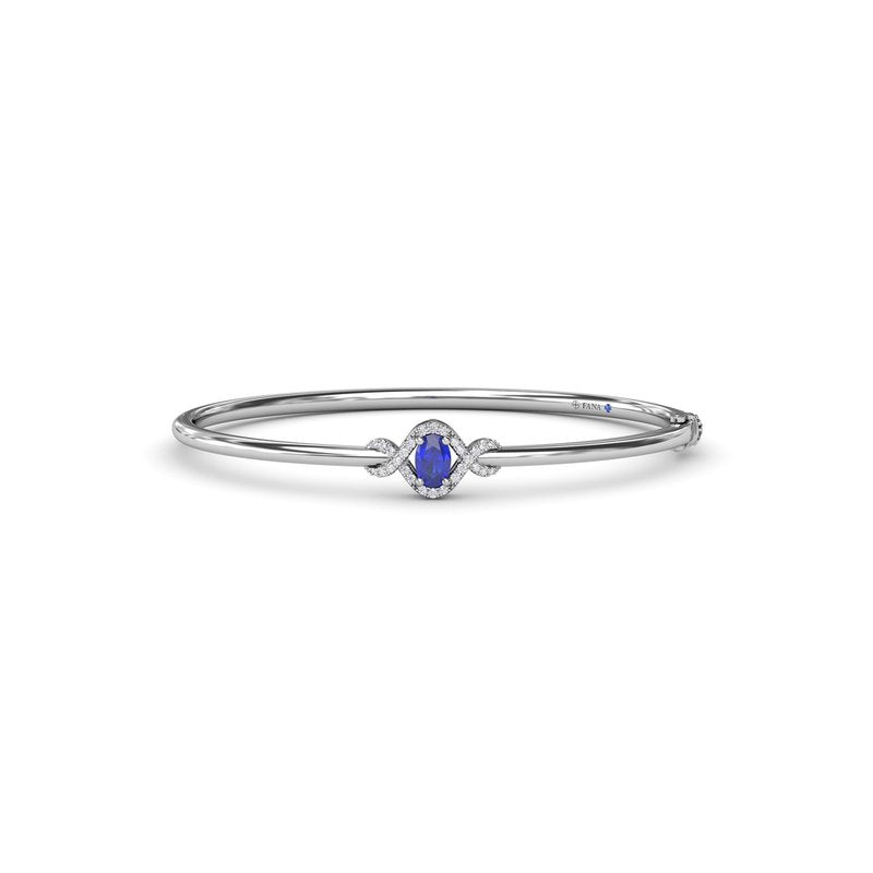 Love Knot Sapphire and Diamond Bangle Bracelet BB1885S - TBird