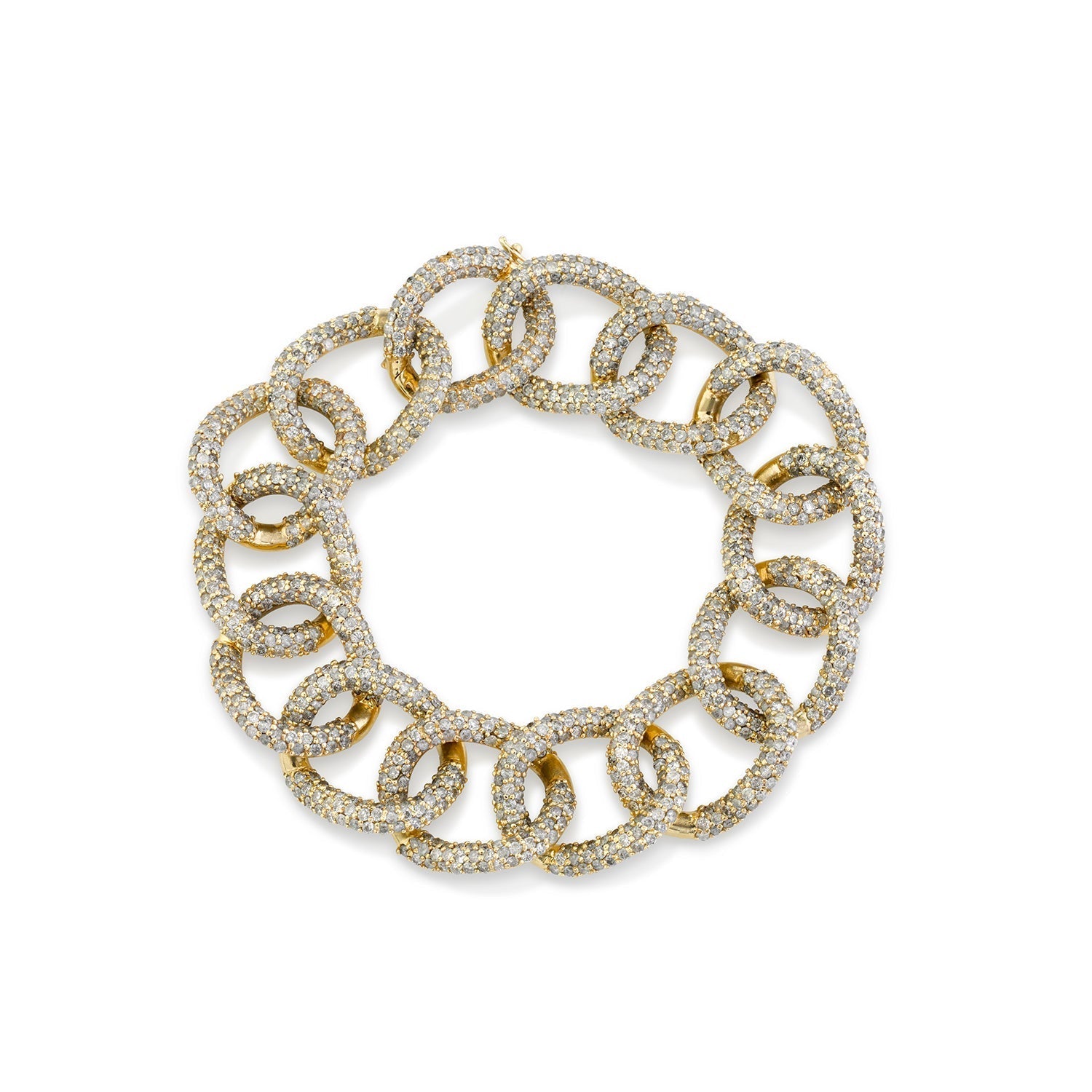 14K Gold Diamond Pave London Chain Bracelet - 17mm BG000457 - TBird