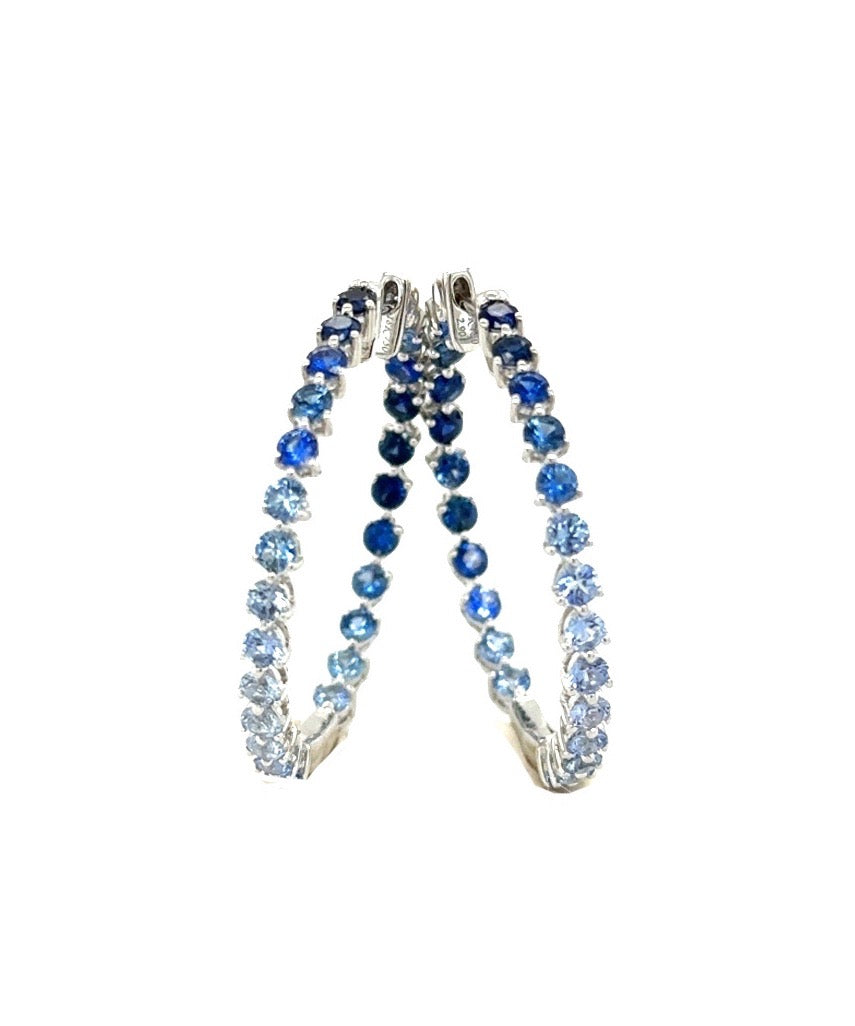 Blue Sapphire Hoop Earrings 242-JSA