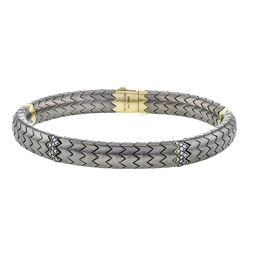 Men's Titanium Bracelet In 14k Gold With Diamonds BT1006-Y