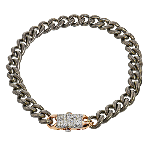 Men's Titanium Bracelet In 18k Gold With Diamonds BT1017
