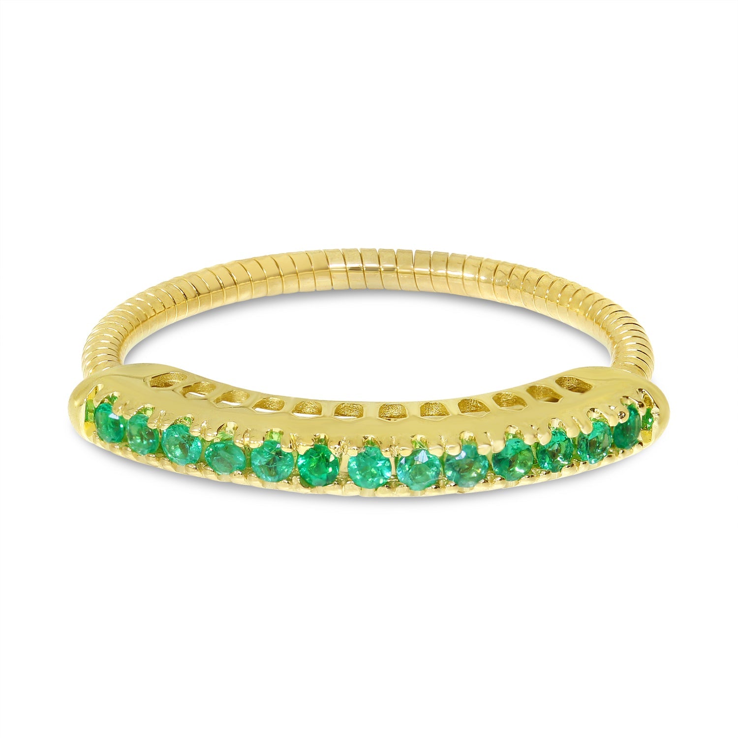 SPRYNGS DIAMOND/EMERALD STRETCH RING BVR1065-05