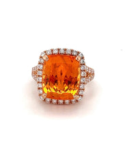 Cushion Shaped Mardarin Garnet Ring 60