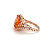 Cushion Shaped Mardarin Garnet Ring 60