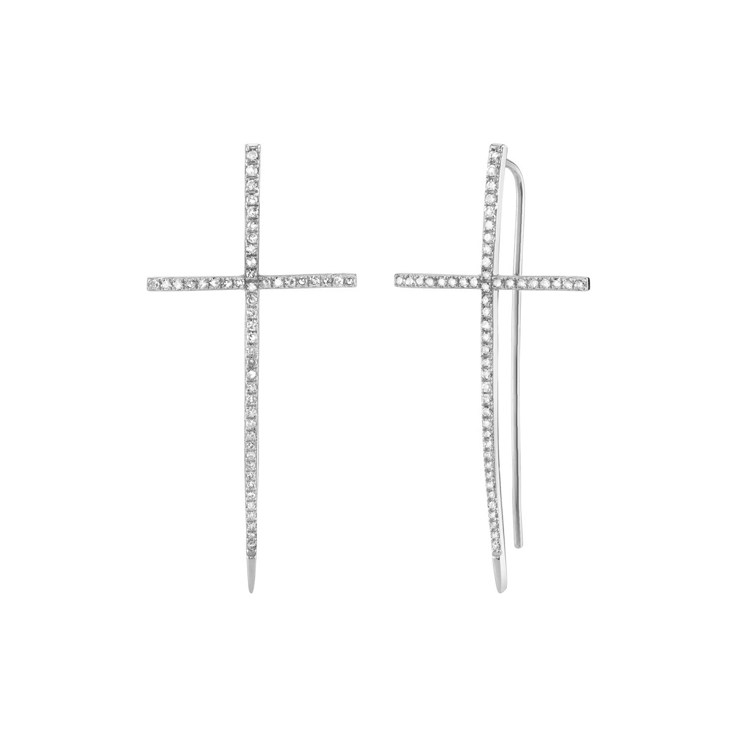 Spike Cross Pavé Diamond Earrings  E0000265 - TBird