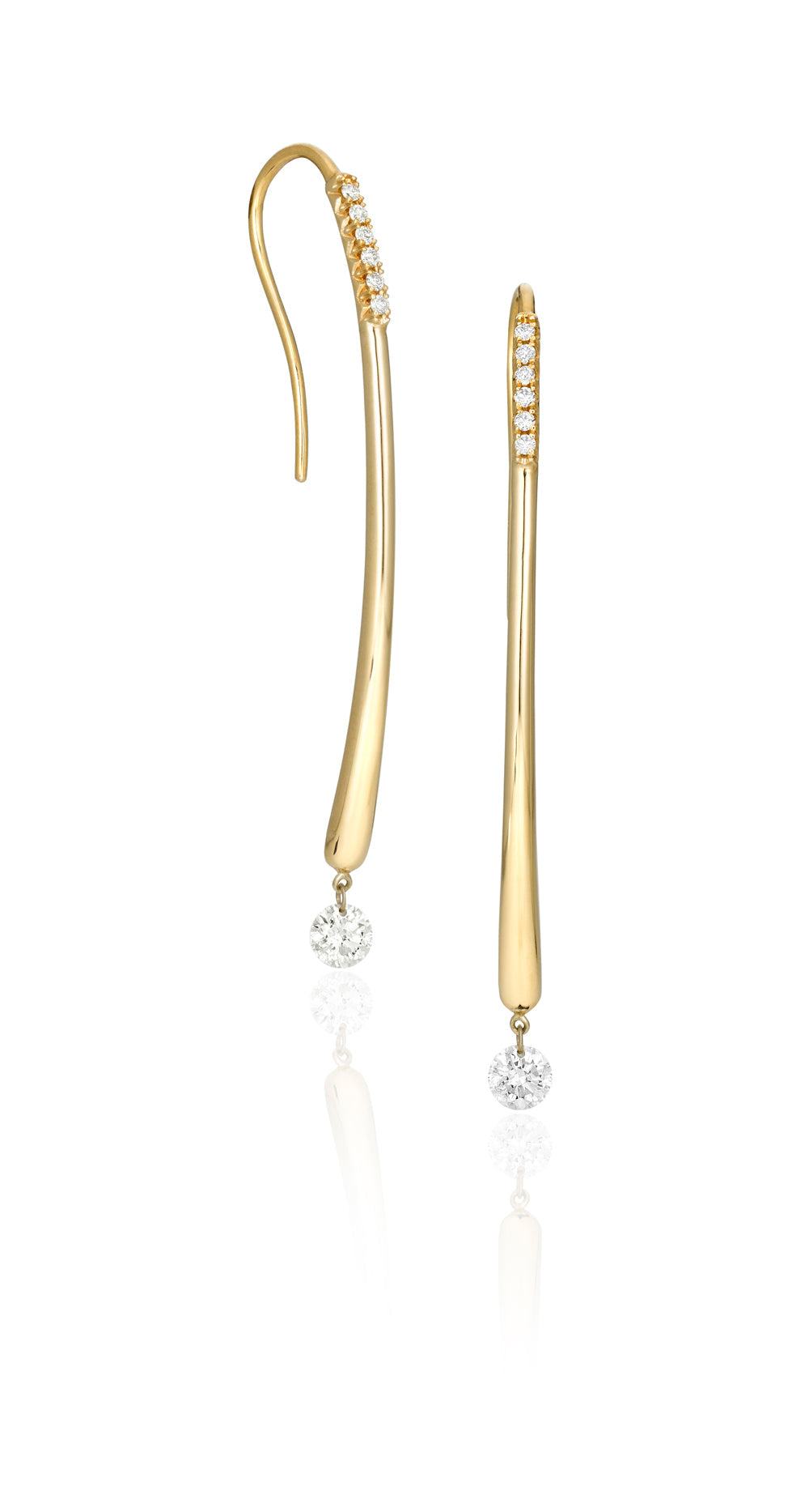 DASHING DIAMOND ELONGATED WIRE EARRINGS E10055