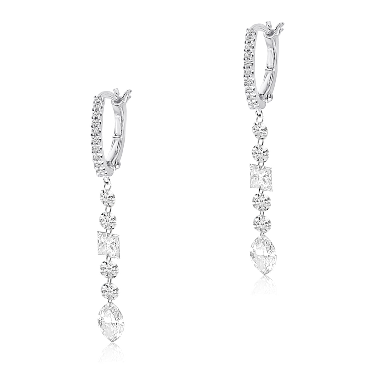 DASHING DANGLE MARQUIS HUGGIE EARRING E10188W