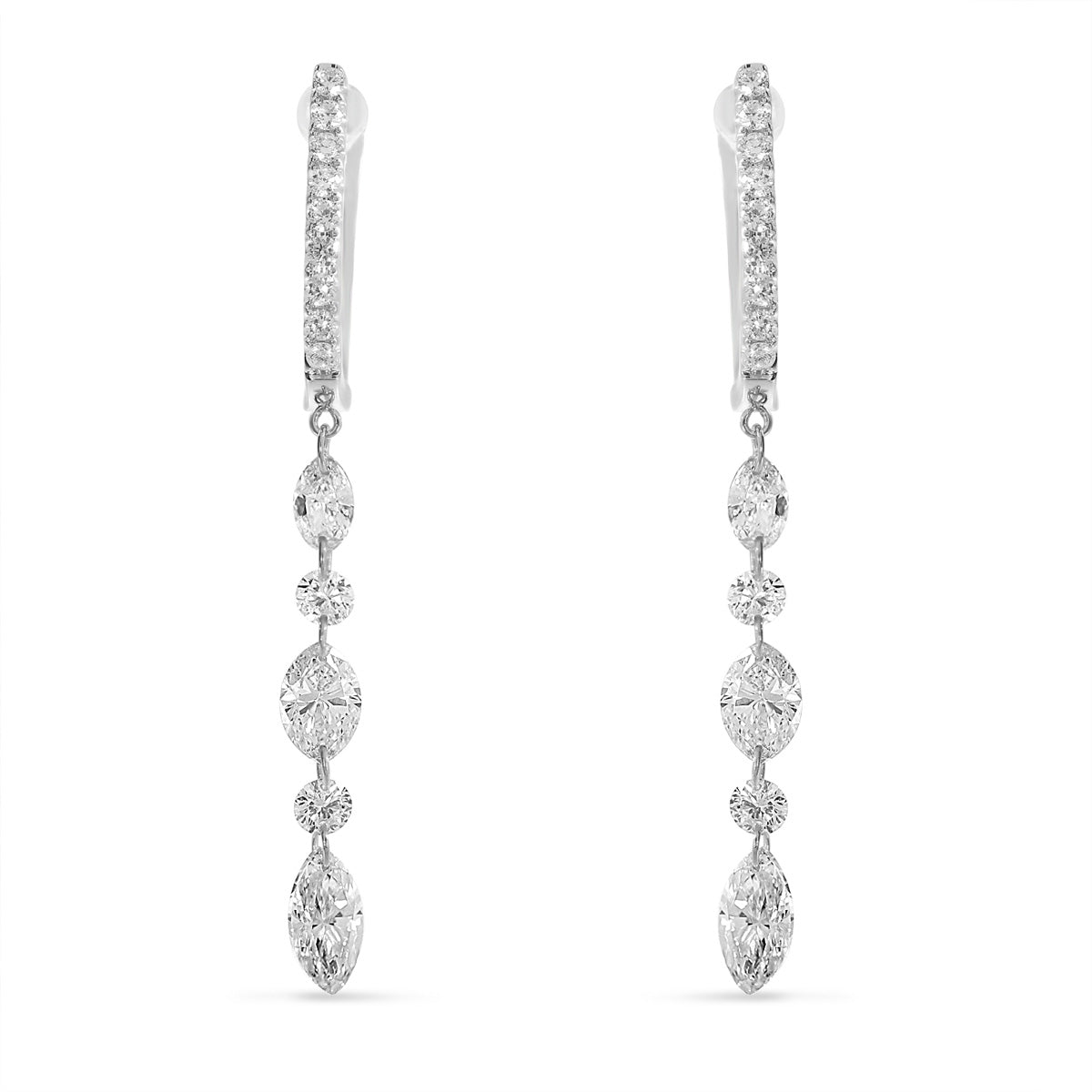 DASHING DIAMOND MARQUIS / ROUND DANGLE EARRINGS E10378W