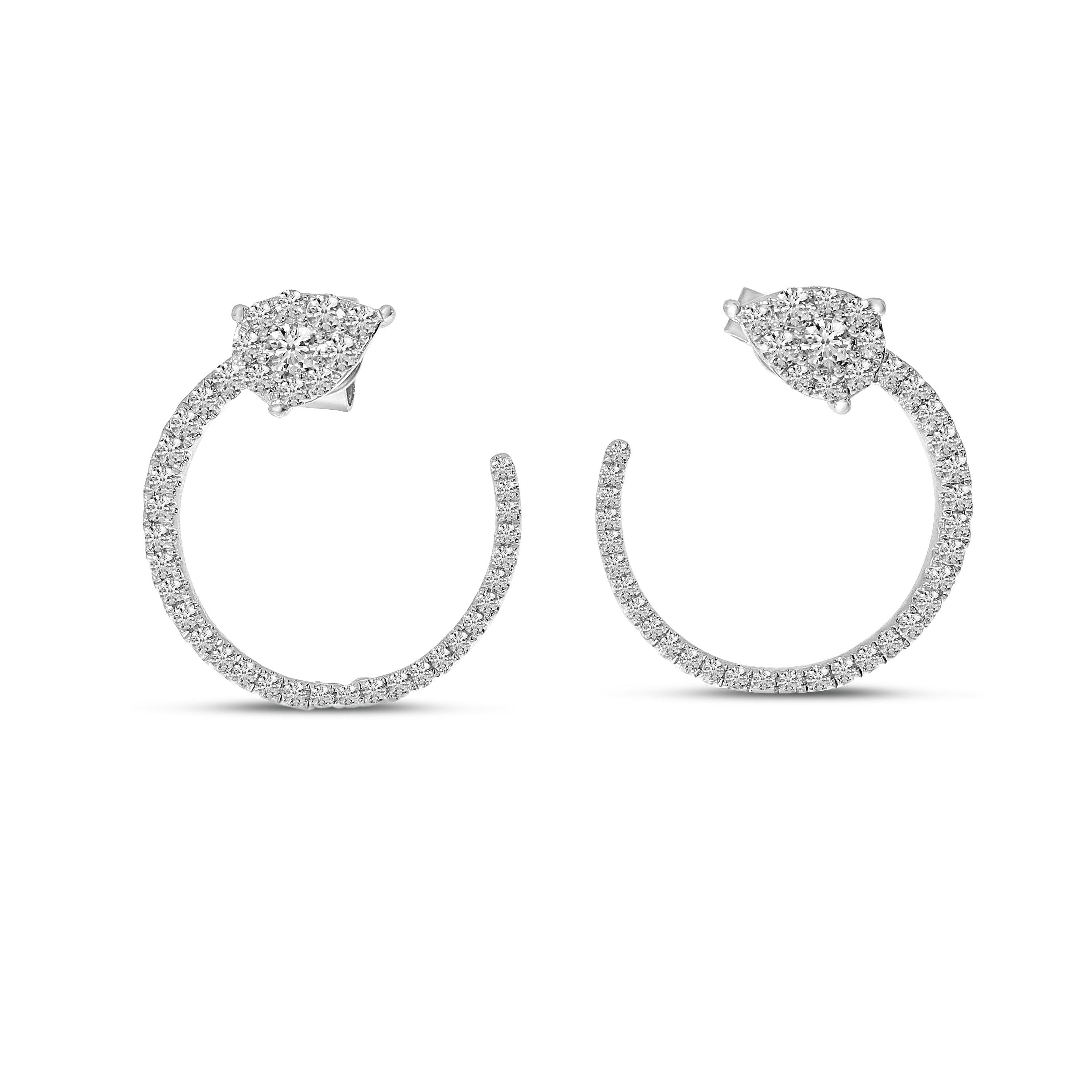 DIAMOND PEAR FRONT HOOP EARRINGS E10391W