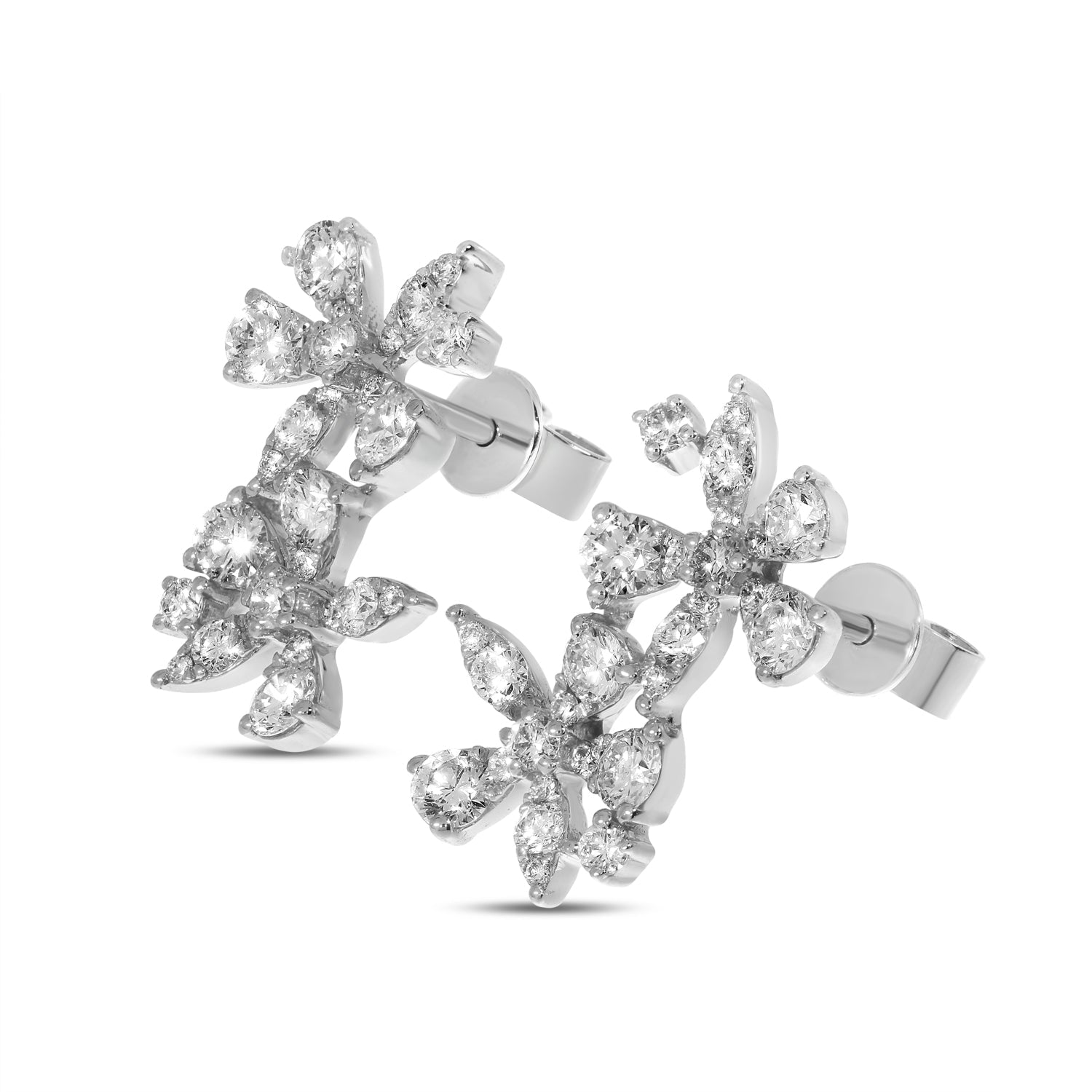 DOUBLE FLOWER DIAMOND EARRINGS E10393W