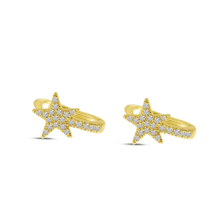 DIAMOND SHOOTING STAR HUGGIE EARRINGS E10413