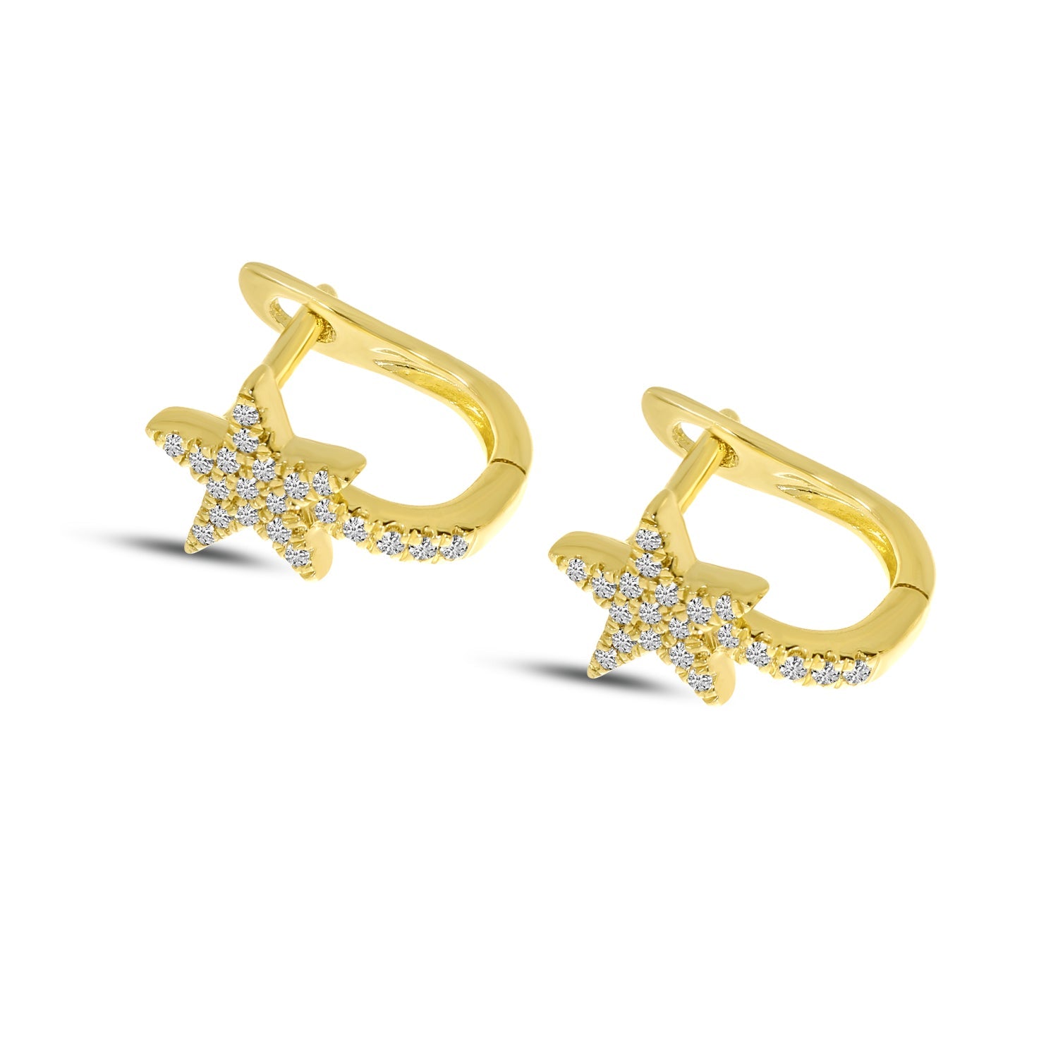 DIAMOND SHOOTING STAR HUGGIE EARRINGS E10413