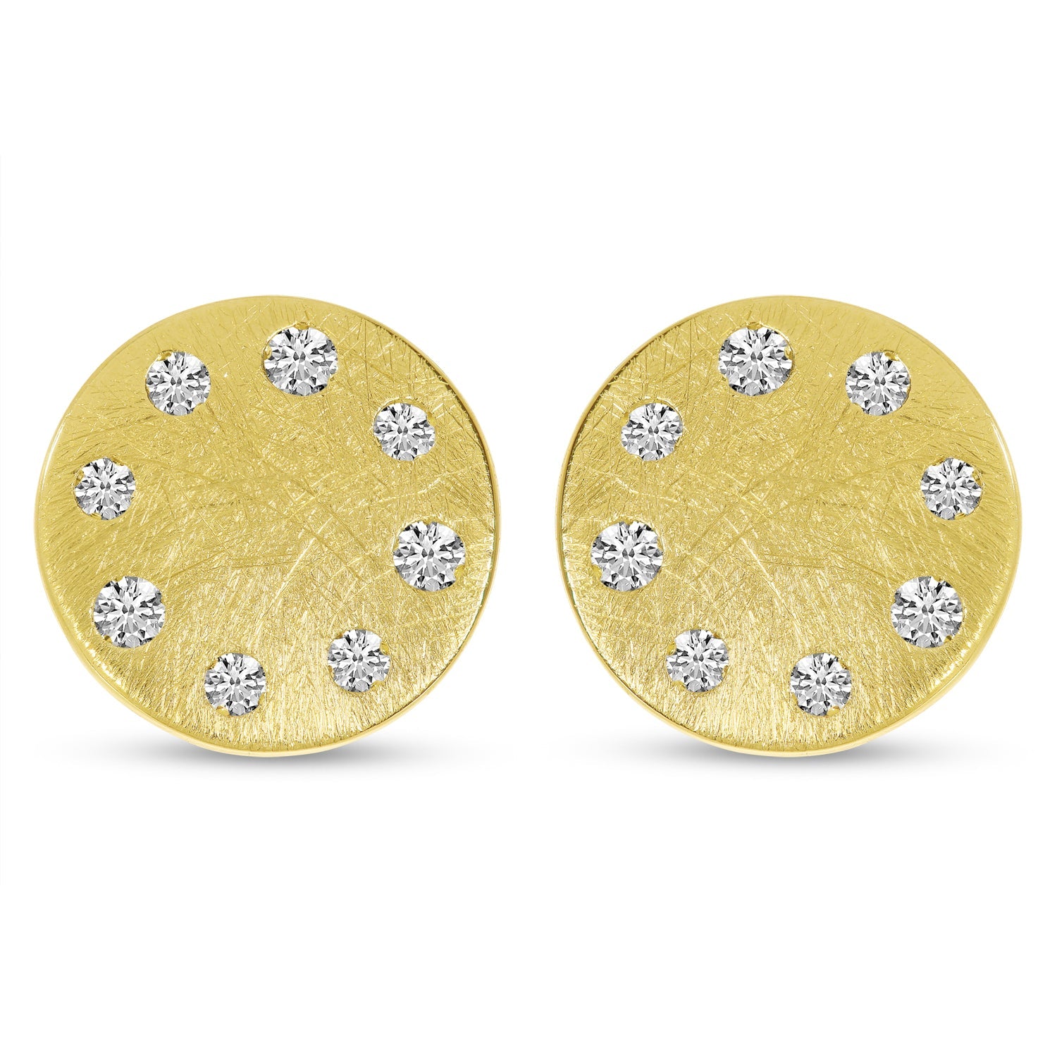 BRUSHED DIAMOND DISC EARRINGS E10528