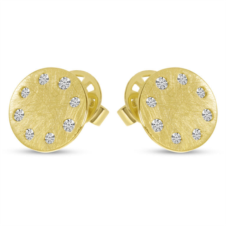 BRUSHED DIAMOND DISC EARRINGS E10528