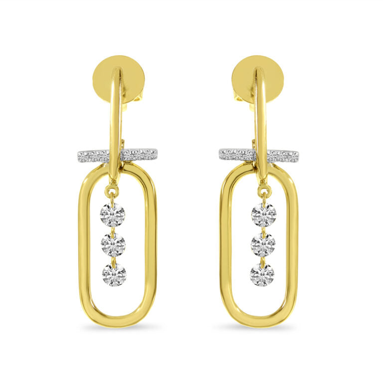 DASHING DIAMOND PAPER CLIP EARRINGS E10589