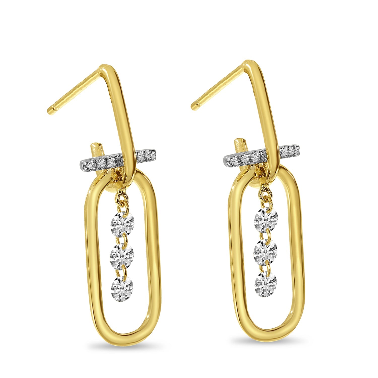 DASHING DIAMOND PAPER CLIP EARRINGS E10589