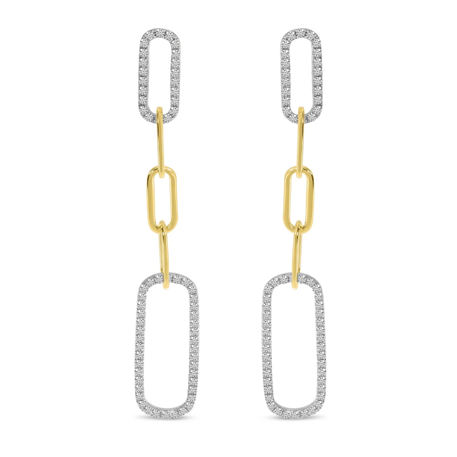 DIAMOND PAPERCLIP LINK EARRINGS E10738