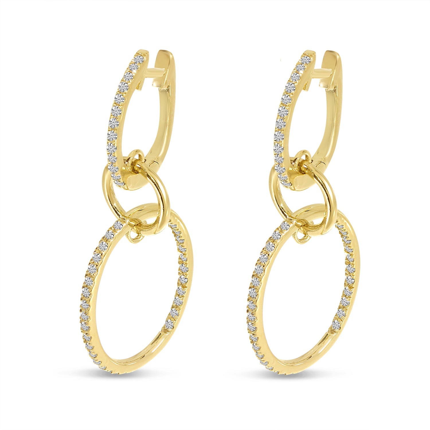 DOUBLE DIAMOND HOOP EARRINGS E10741