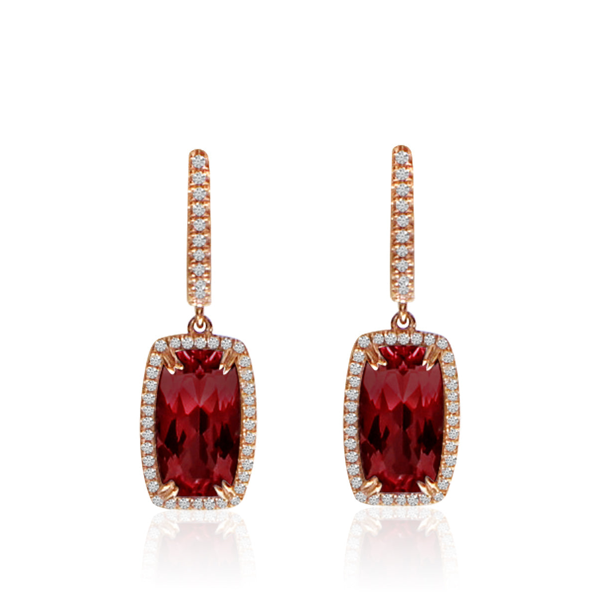 CUSHION DANGLE DIAMOND EARRINGS E3918P