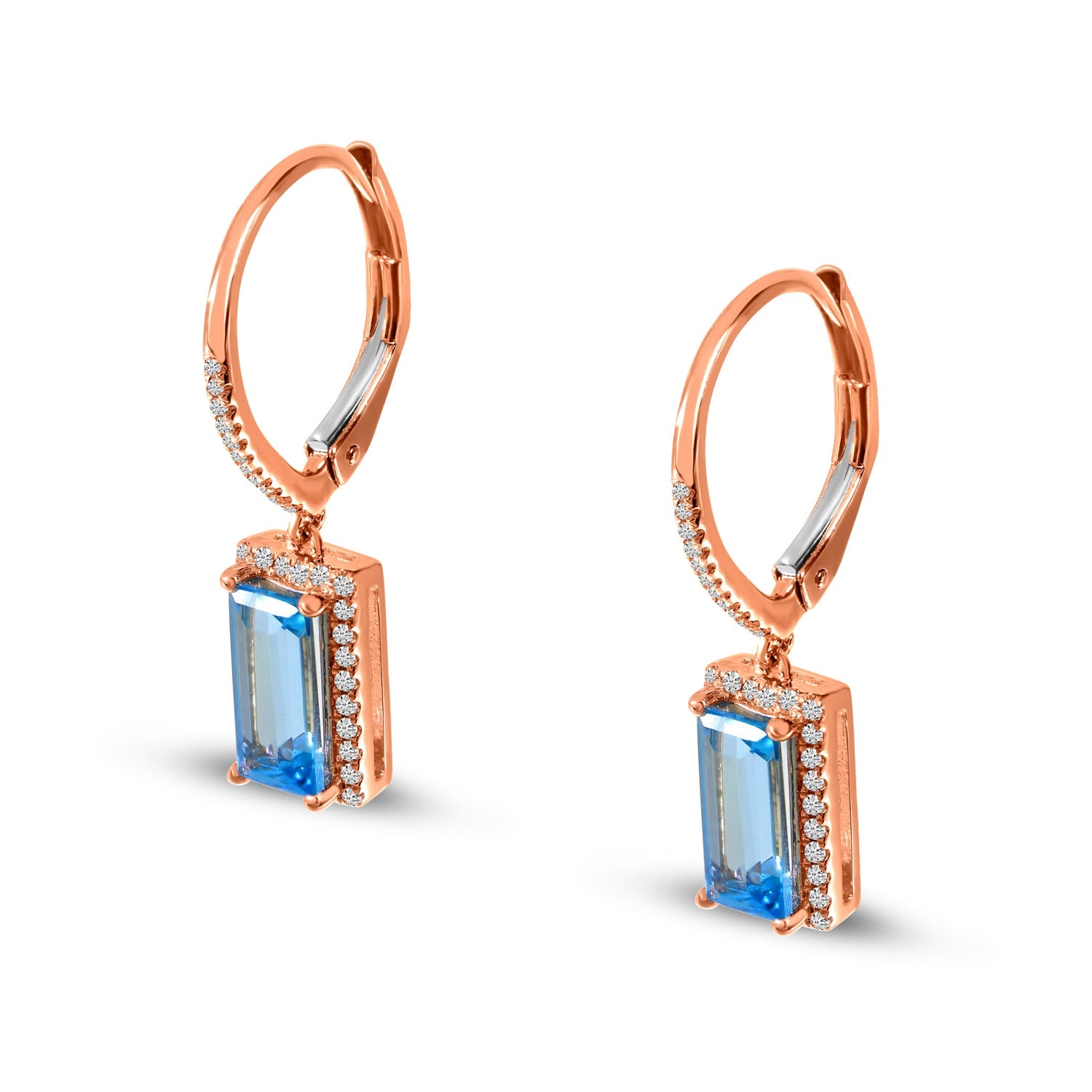 EMERALD-CUT DANGLE EARRINGS E4185P