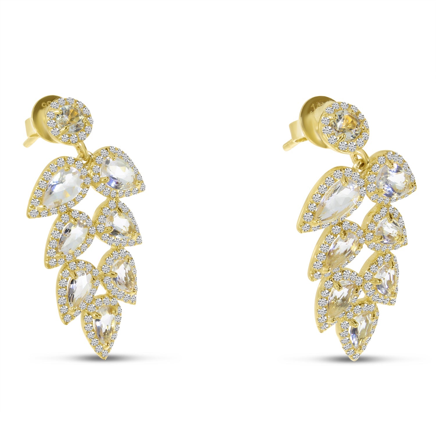 WHITE TOPAZ PEAR TREE EARRINGS E4303