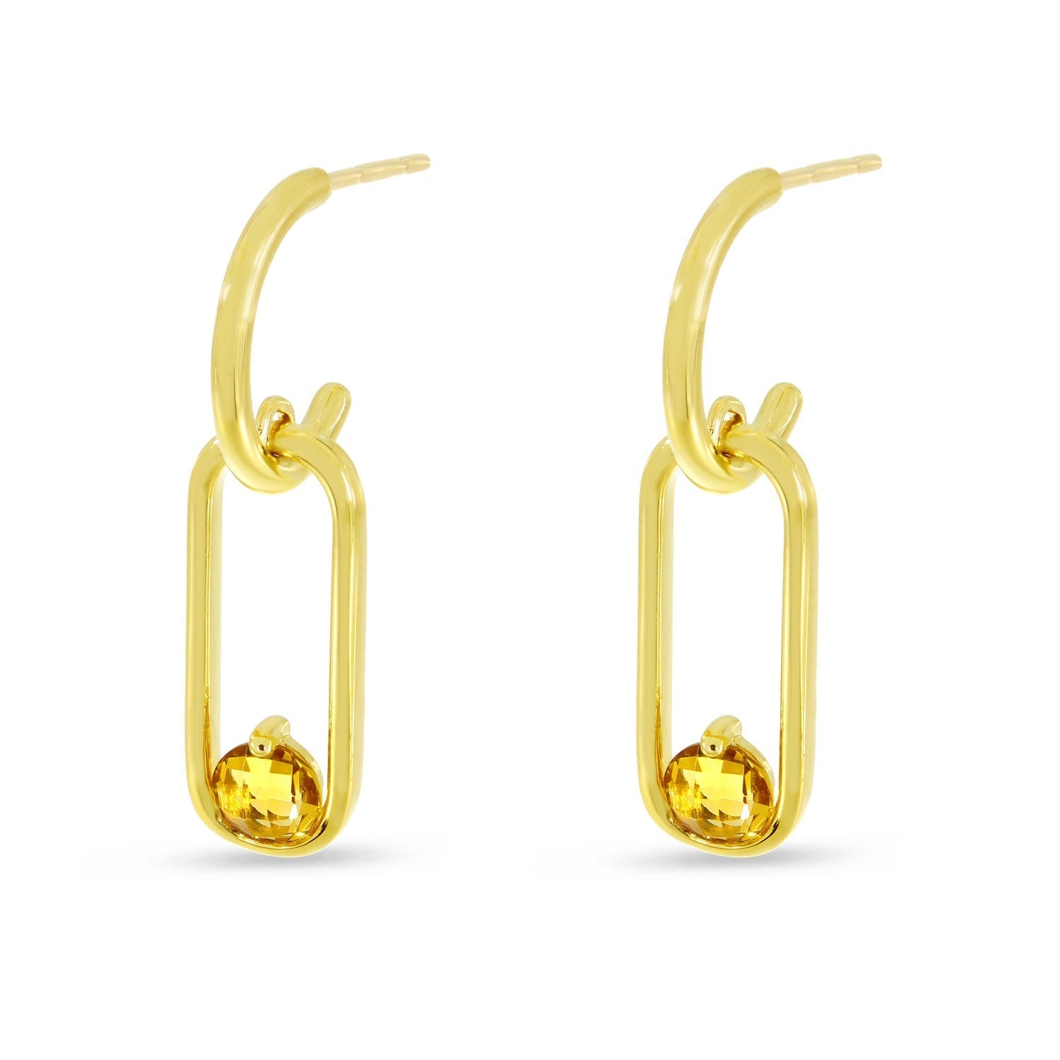 CITRINE LINK EARRINGS E4467