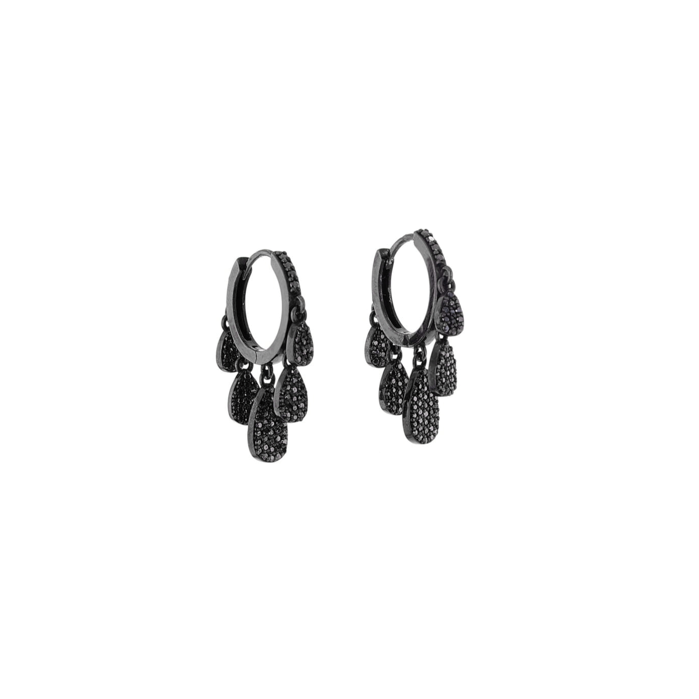 Black Diamond Five Drop Shaker Diamond Earrings EB000008 - TBird