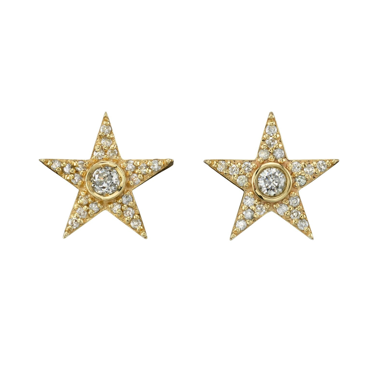14K Gold Star Stud Earrings EG000023 - TBird