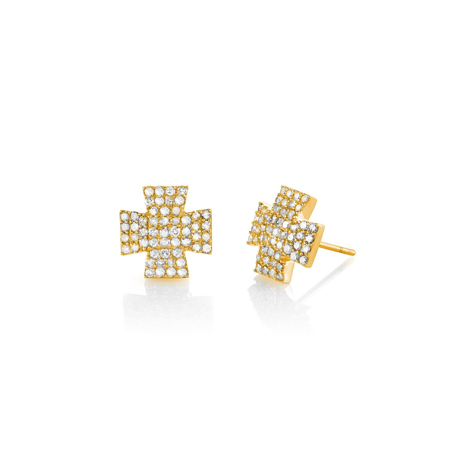 14k Gold Maltese Cross Earrings  EG000050 - TBird