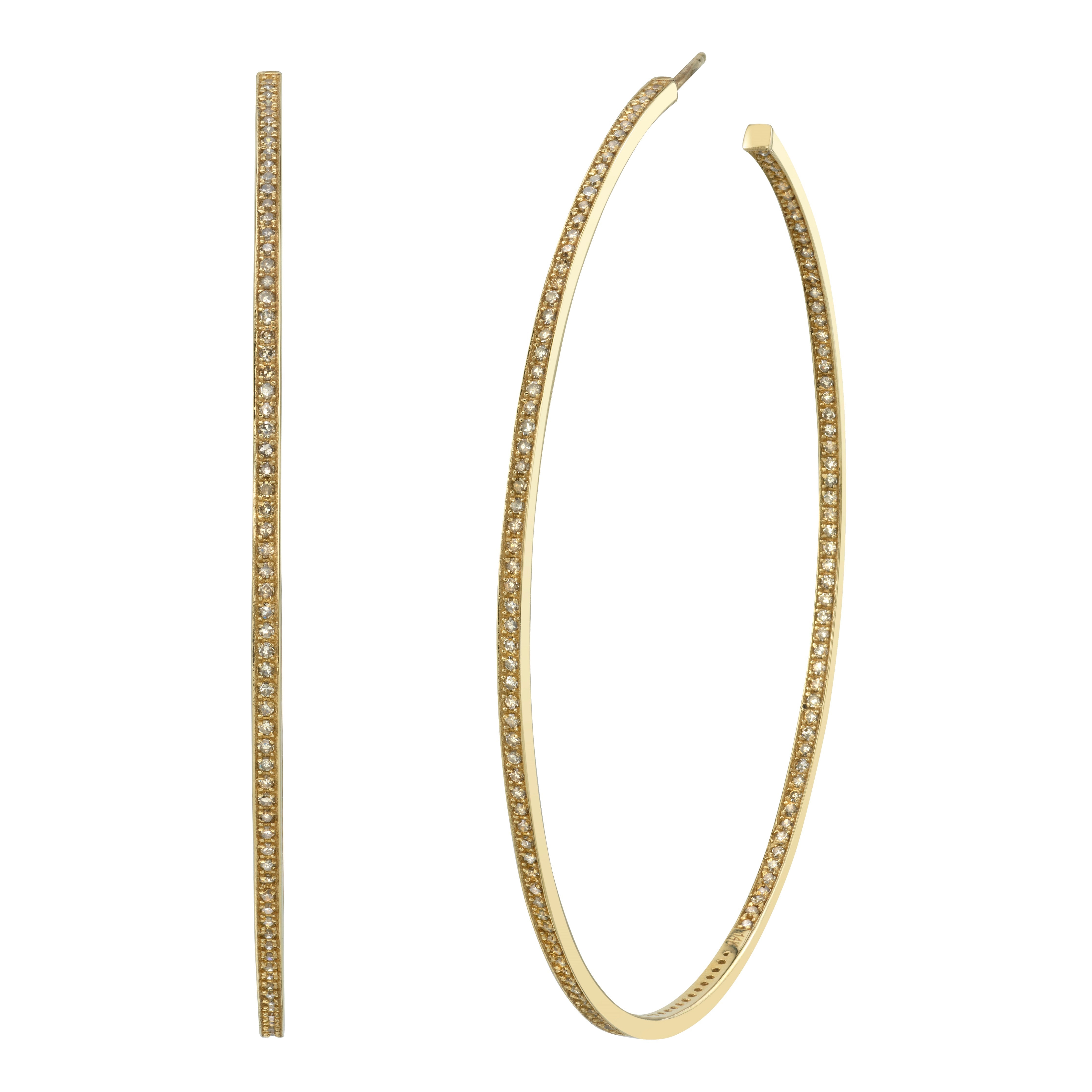 14k Gold Diamond Inside Out Hoop Earrings  EG000072 - TBird
