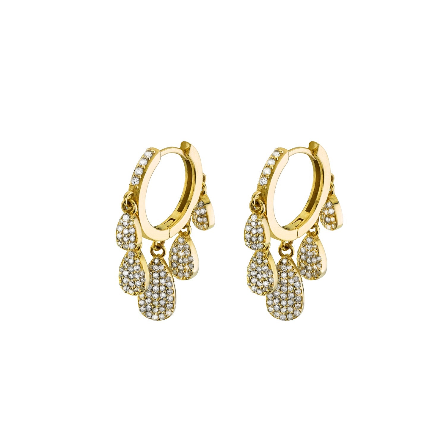 14k Five Drop Shaker Diamond Earrings  EG000159 - TBird