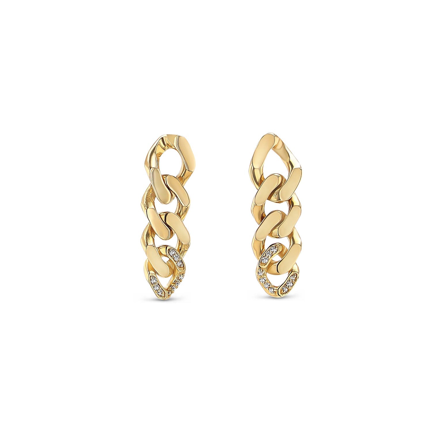 14k Diamond Curb Link Drop Earrings  EG000241 - TBird